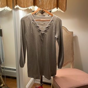 Promesa caged long-sleeve dress